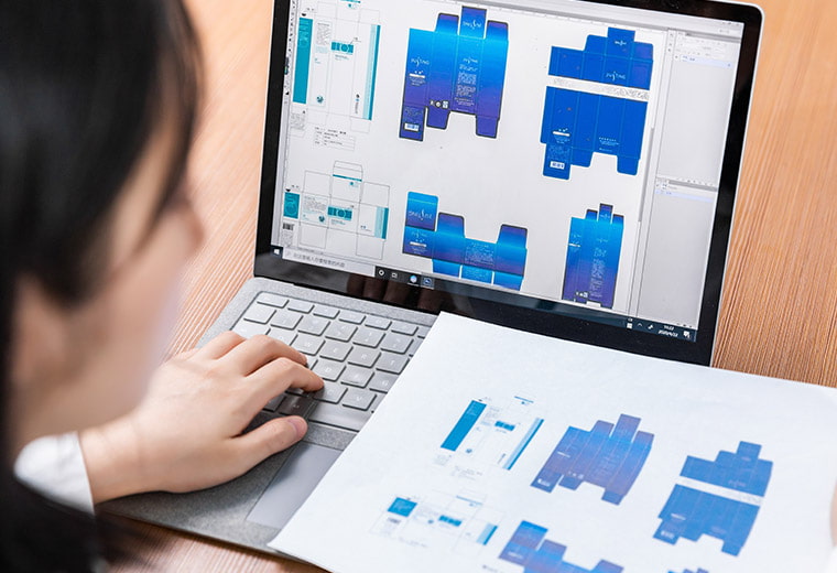 Our designer is designing packaging